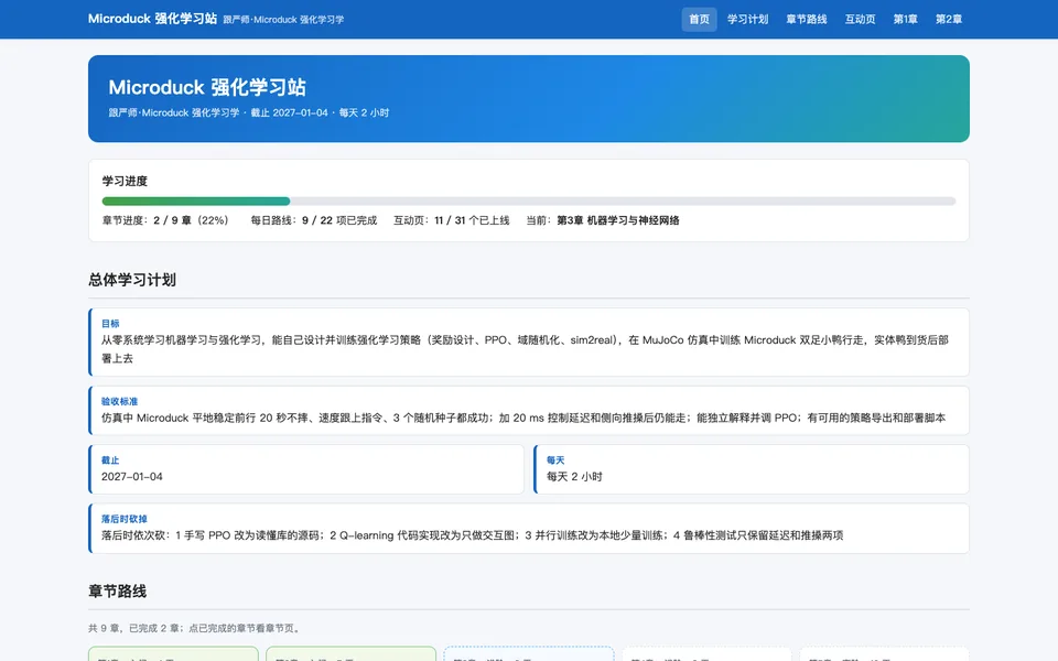 Microduck 强化学习站 截图