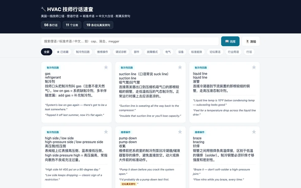 HVAC 技师行话速查 截图